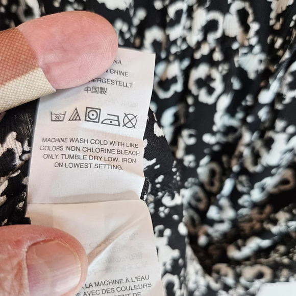 J. Crew Mercantile Dress Sz S Black & White Floral Ruffle Wrist Adjustable - Picture 11 of 13